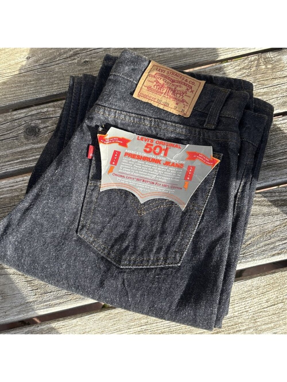 Vintage 80s Levis 701 Jeans Men 30x34 Student Fit 501 Black Denim Button Fly USA